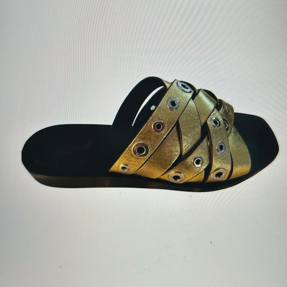 Rag & Bone gold grommet Hartley slide-on Sandal Only Worn two times! Size 38